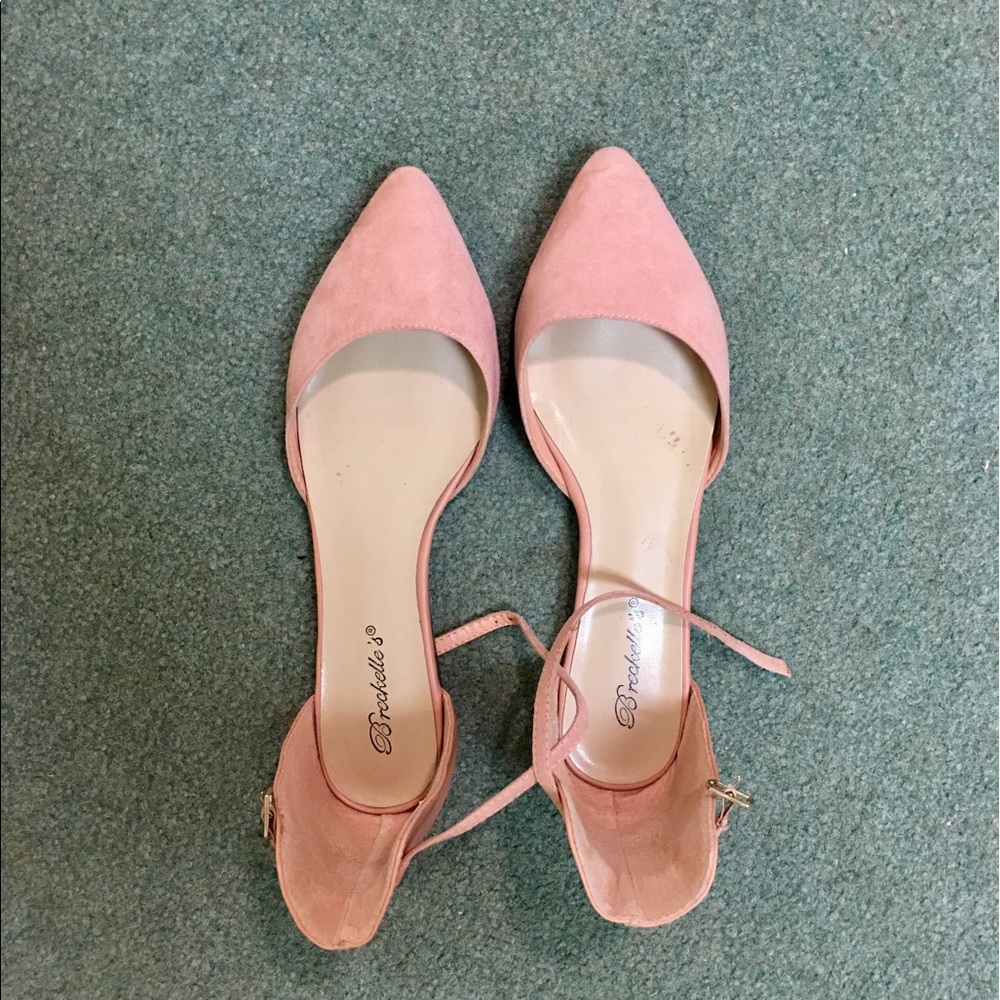 Pink flats with ankle strap!