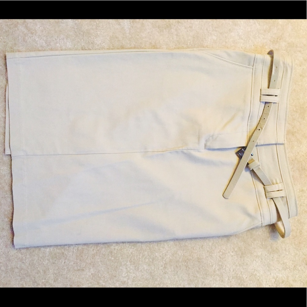 Cream colored pencil skirt