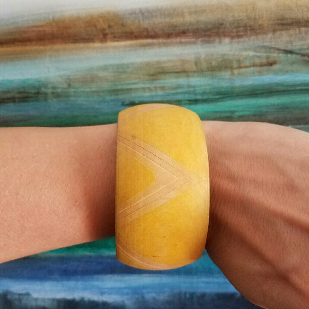 H&M Yellow Wooden Bangle