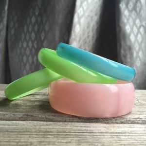 Vintage 1950's Lucite Moonglow Bracelets