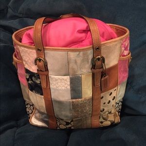 Coach Patchwork Zippered Tote Bag