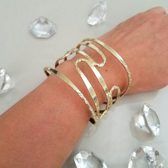 Macy's Gold Spiral Cuff Bracelet - Picture 2 of 2