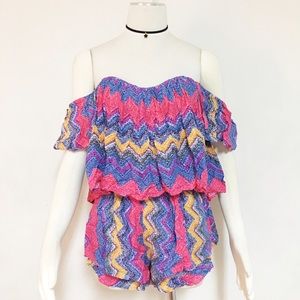 2 piece boho flowing off shoulder top shorts set