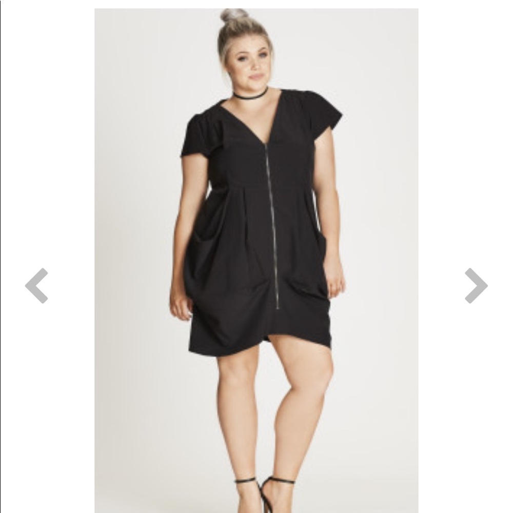 FIRM PRICE !!! City Chic black zip up dress...