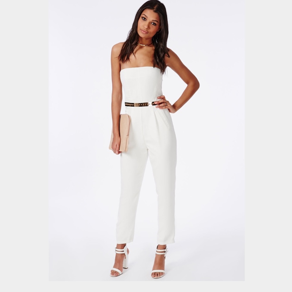 Bandeau Tailored Ivory Jumpsuit - NEW