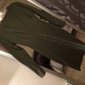 Deep V olive dress