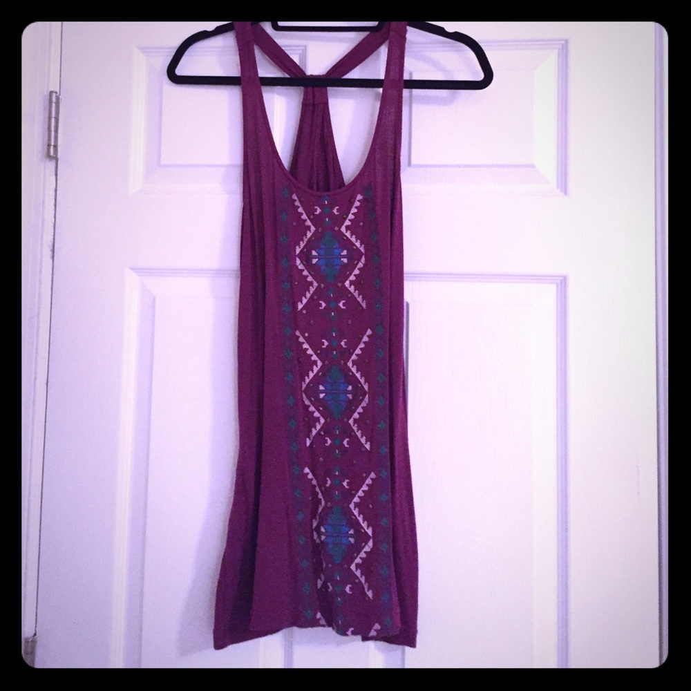 Purple Bohemian Flowy Tank - Size Lg