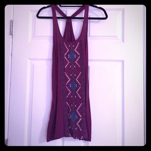 Purple Bohemian Flowy Tank - Size Lg
