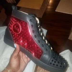 Brand new mens christian louboutins red & black.