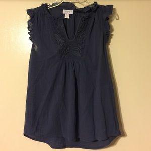 Boho navy top by Ann Taylor Loft