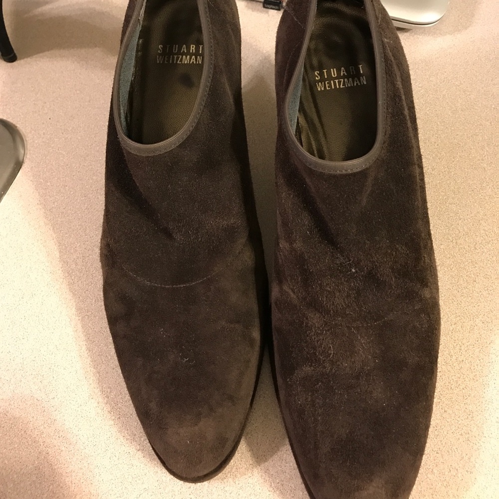 Suede brown heels