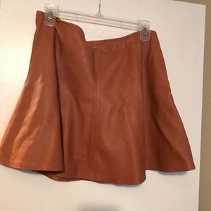 Polo Ralph Lauren Tan Leather Skirt