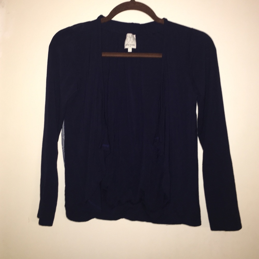 Sz 12 Ella Moss navy cotton cardigan