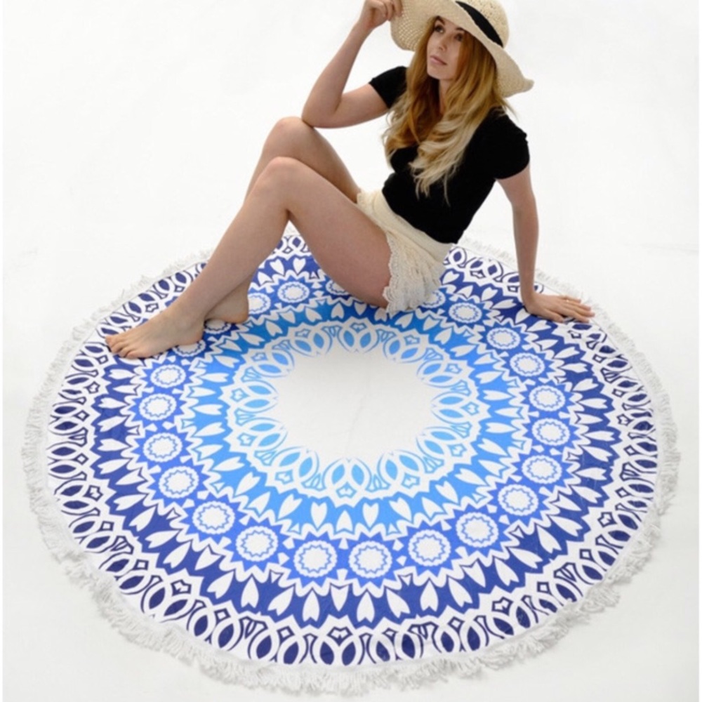 Round Beach Towel ( Cotton ) Abstract Print