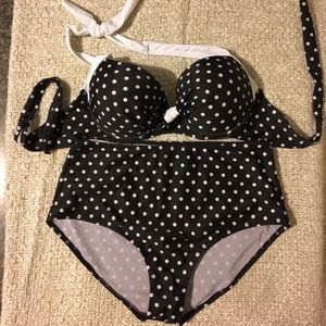 Pin-up Polka Dot High-Waisted Rockabilly Swimsuit