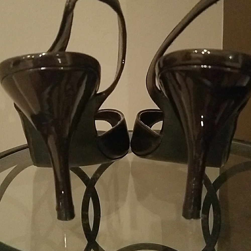Brown peep toe pumps - Picture 3 of 6