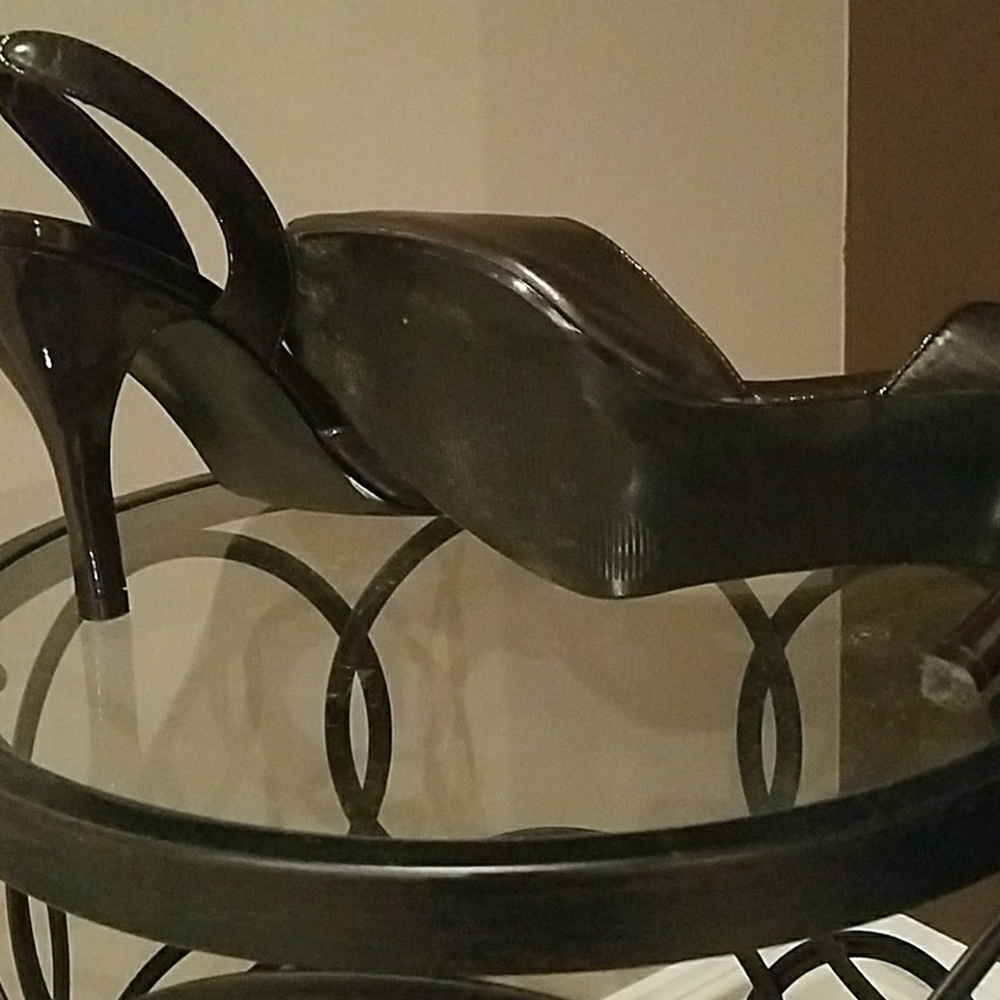 Brown peep toe pumps - Picture 4 of 6