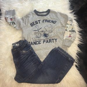 Boys 3t outfit - Snoopy / peanuts long sleeve jean