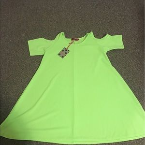 Boohoo cold shoulder flare dress