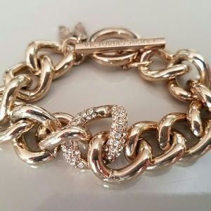 Victoria's Secret Gold Link Bracelet w/Crystal