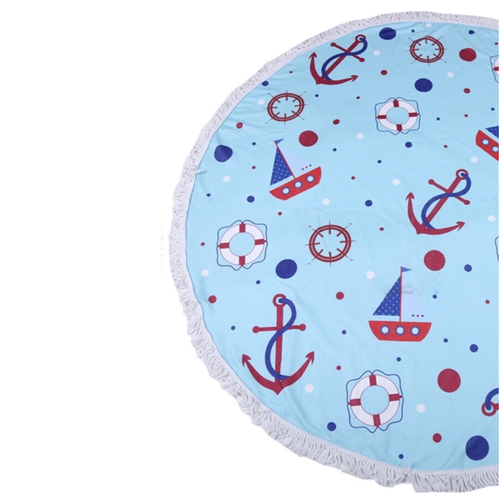 Round Beach Towel ( Cotton ) Nautical Print