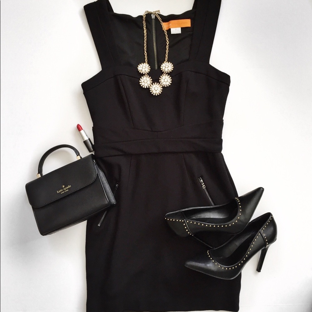 Cynthia Steffe black ponte knit dress