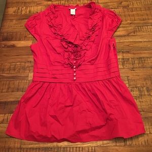 NWOT Red Anthropologie Top