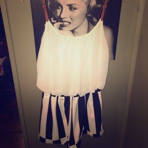 Striped Shorts Romper