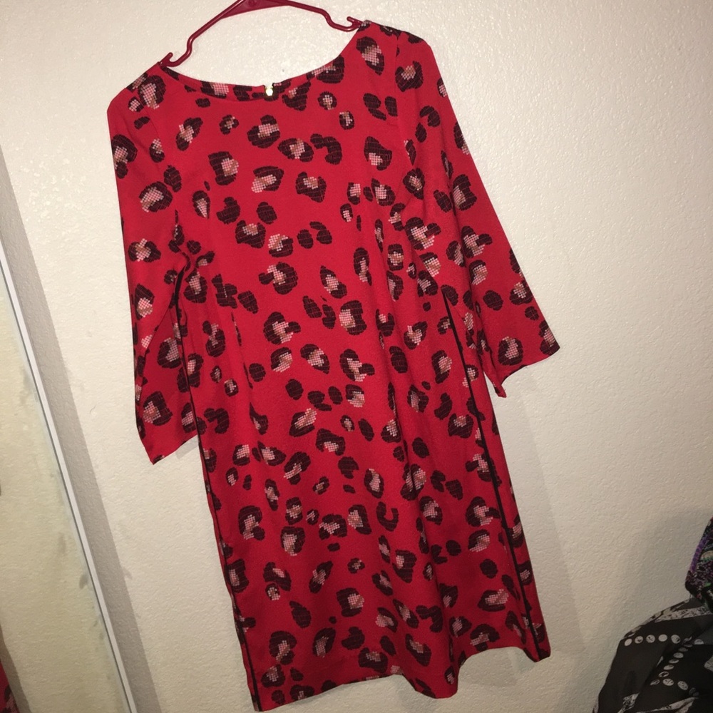 Red & Black Patterned Shift Dress💕