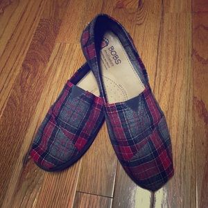 Red, Black, and Grey Plaid Bobs by Skechers