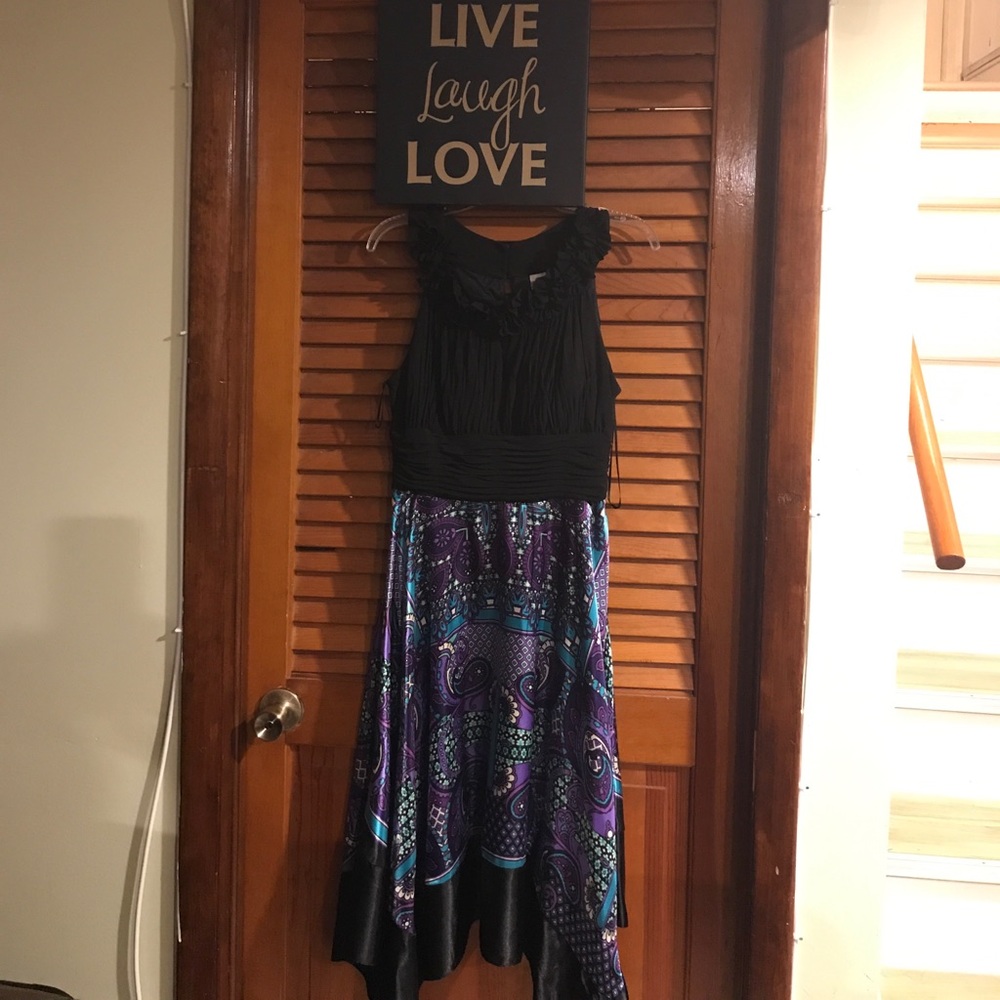 Sangria handkerchief-hem halter dress