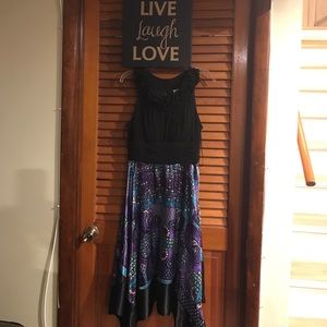 Sangria handkerchief-hem halter dress