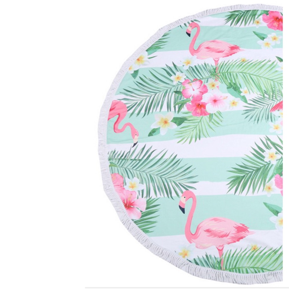 Round Beach Towel ( Cotton ) Flamingo Print