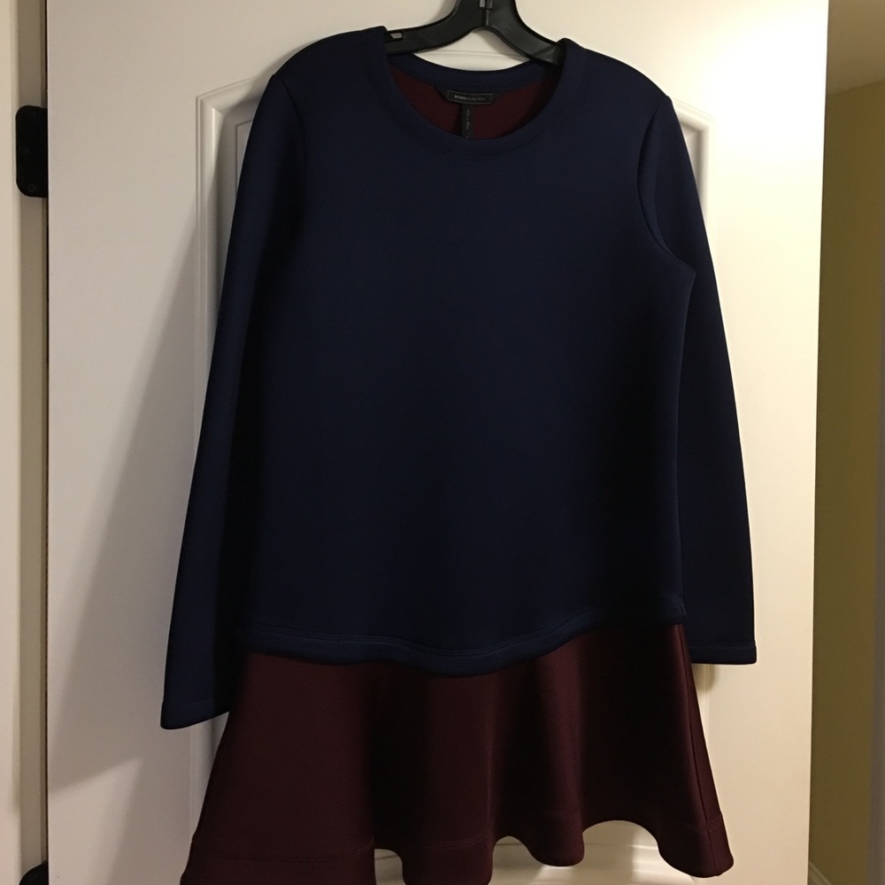 New Genesa Flounce Hem Color-Blocked Dress