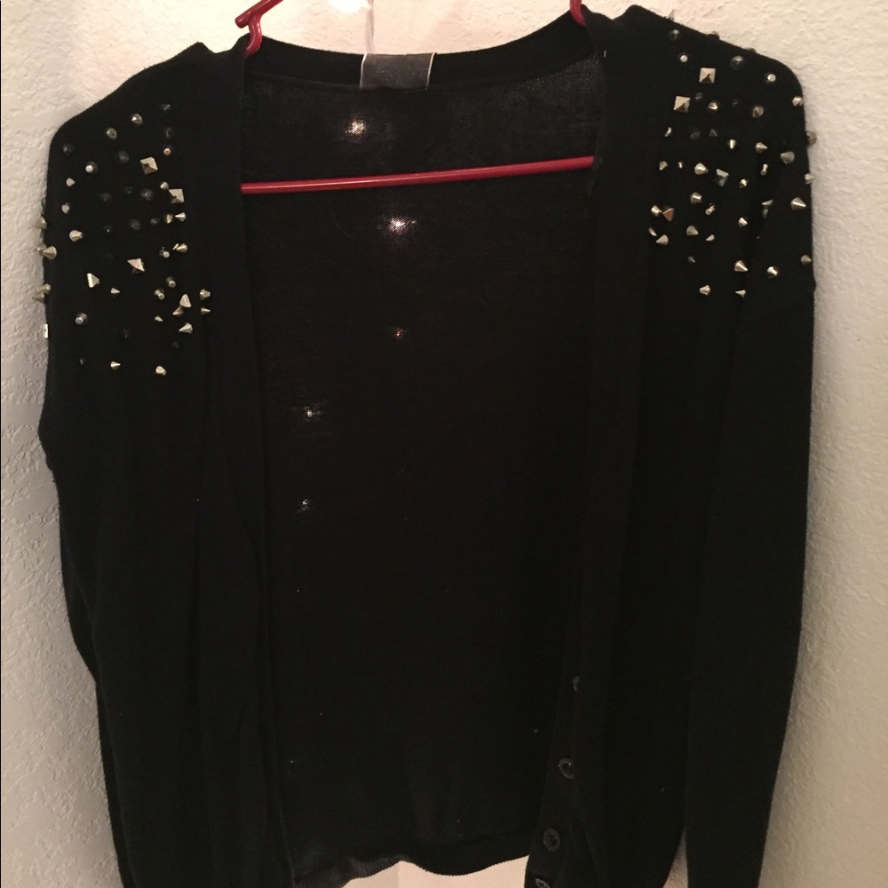 Studded black cardigan