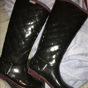 Tommy Hilfiger black shiny rain boots