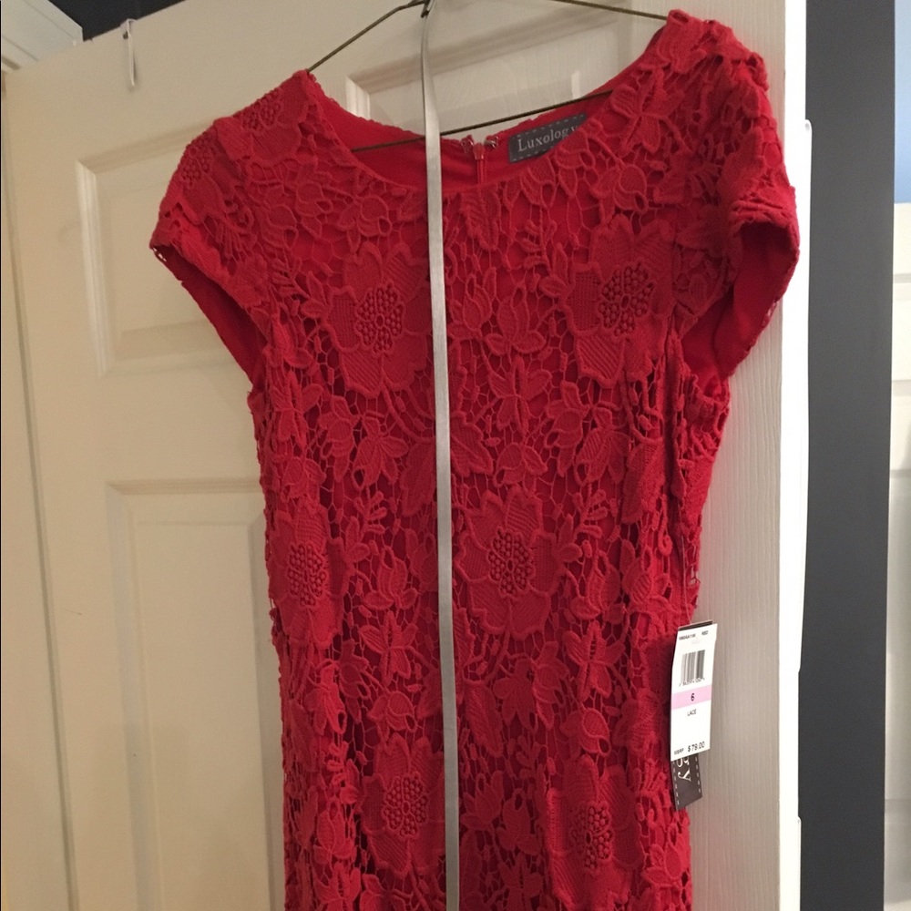 Red lace dress