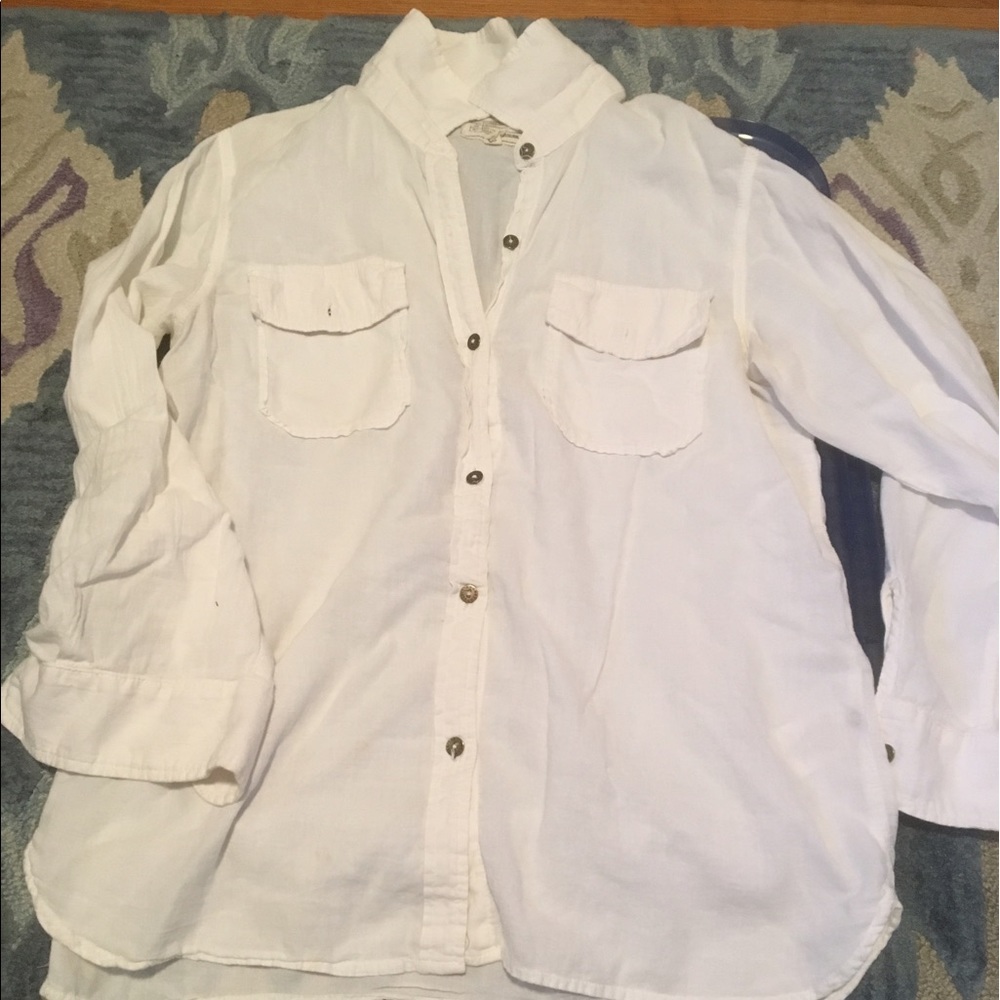 Current Elliot white cotton flowy button up