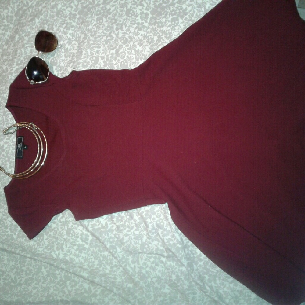 Maroon skater dress