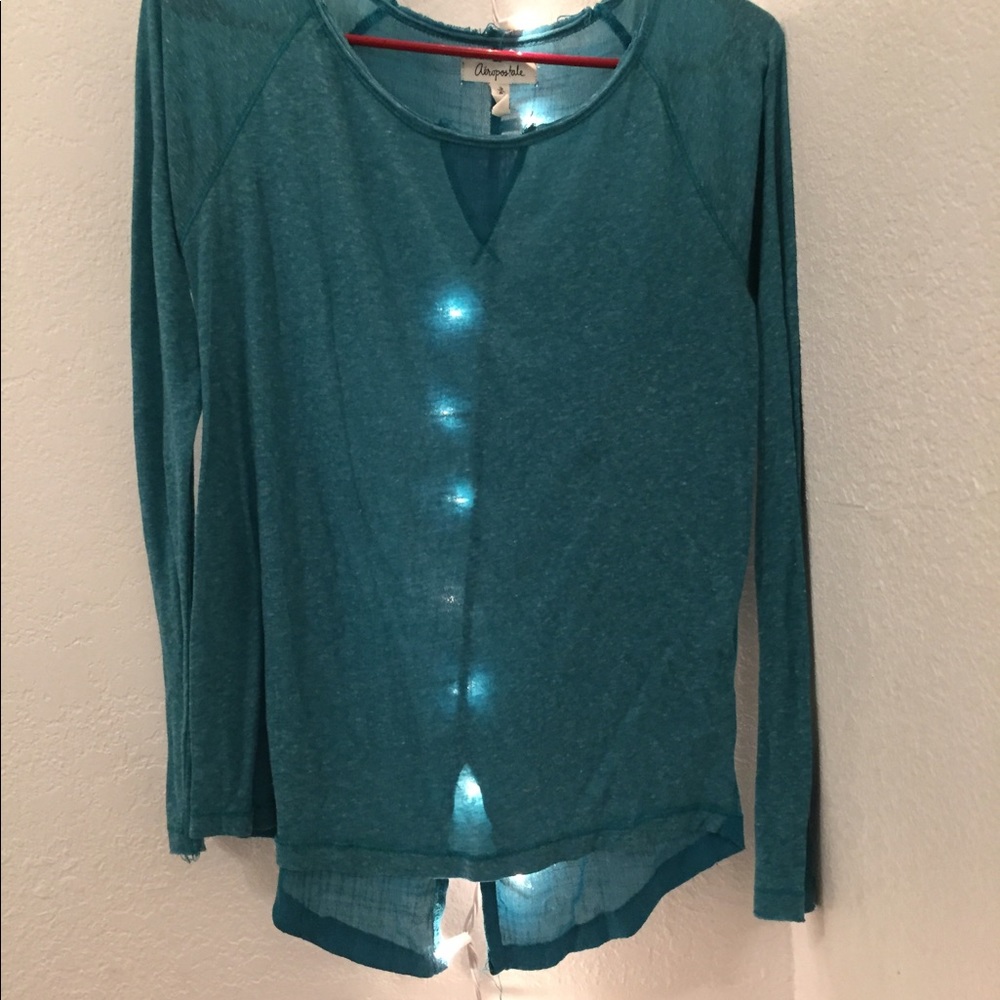 Blue thin long sleeve shirt