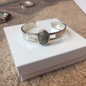 LAST 24 HRS!! Silver cuff with green stone