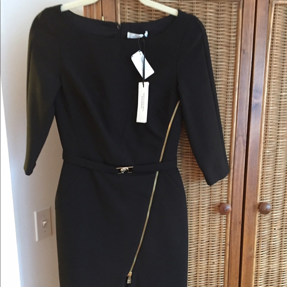 VERSACE black dress with gold details