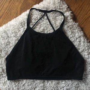 Black High-Neck Bikini Top by LA Hearts