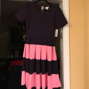 Lularoe Amelia pink and royal blue/purple NWT