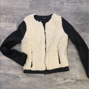 Faux leather, faux fur jacket!