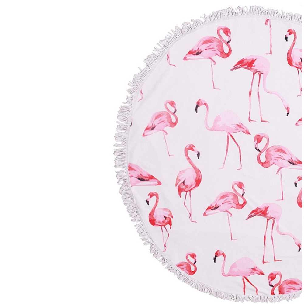 Round Beach Towel ( Cotton ) Flamingo Print