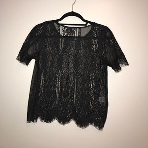 Black lace t shirt