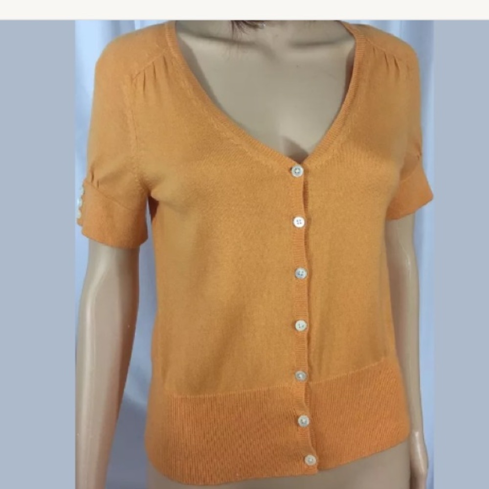 Banana Republic orange silk cashmere cardigan