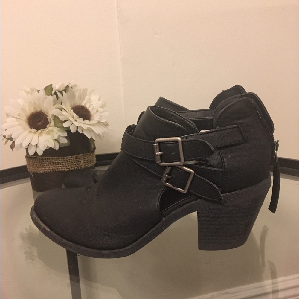 Madden Girl Black Buckled Booties