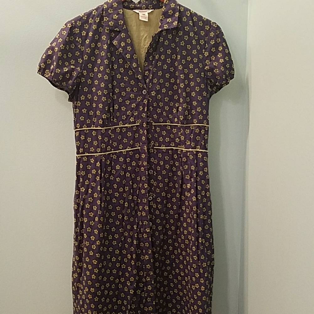 Sundance navy and lime shirtwaist dress